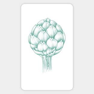 Artichoke sage-green linework Magnet